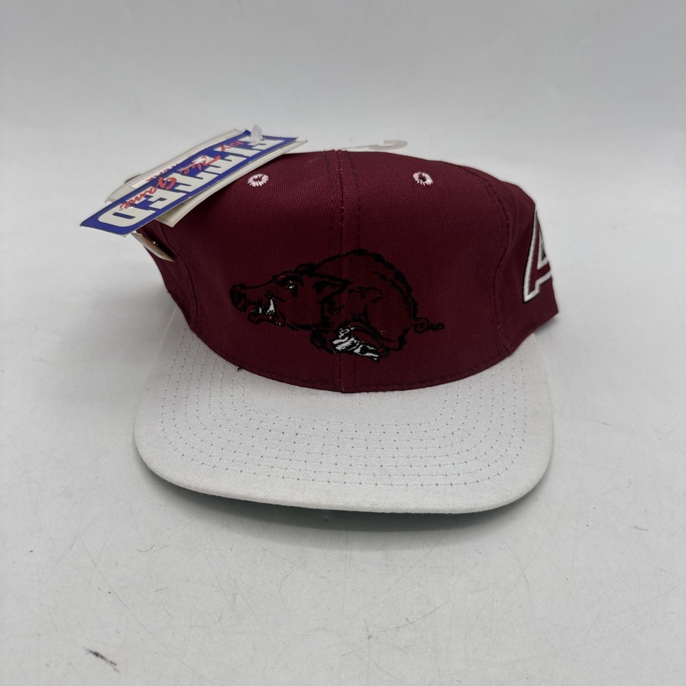 Vintage Arkansas Razorsback Fitted Hat The Game Cap 90s Twill Mens 6 7/8